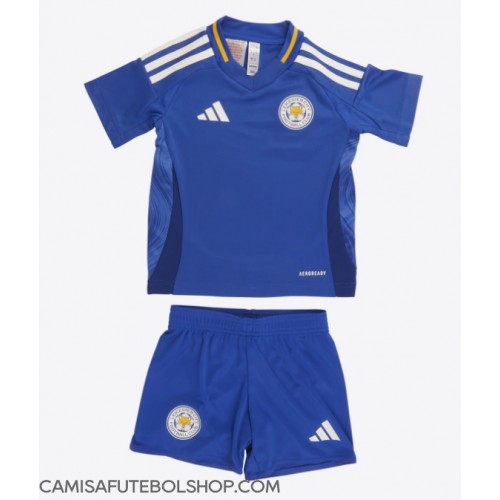 Camisa de time de futebol Leicester City Replicas 1º Equipamento Infantil 2024-25 Manga Curta (+ Calças curtas)